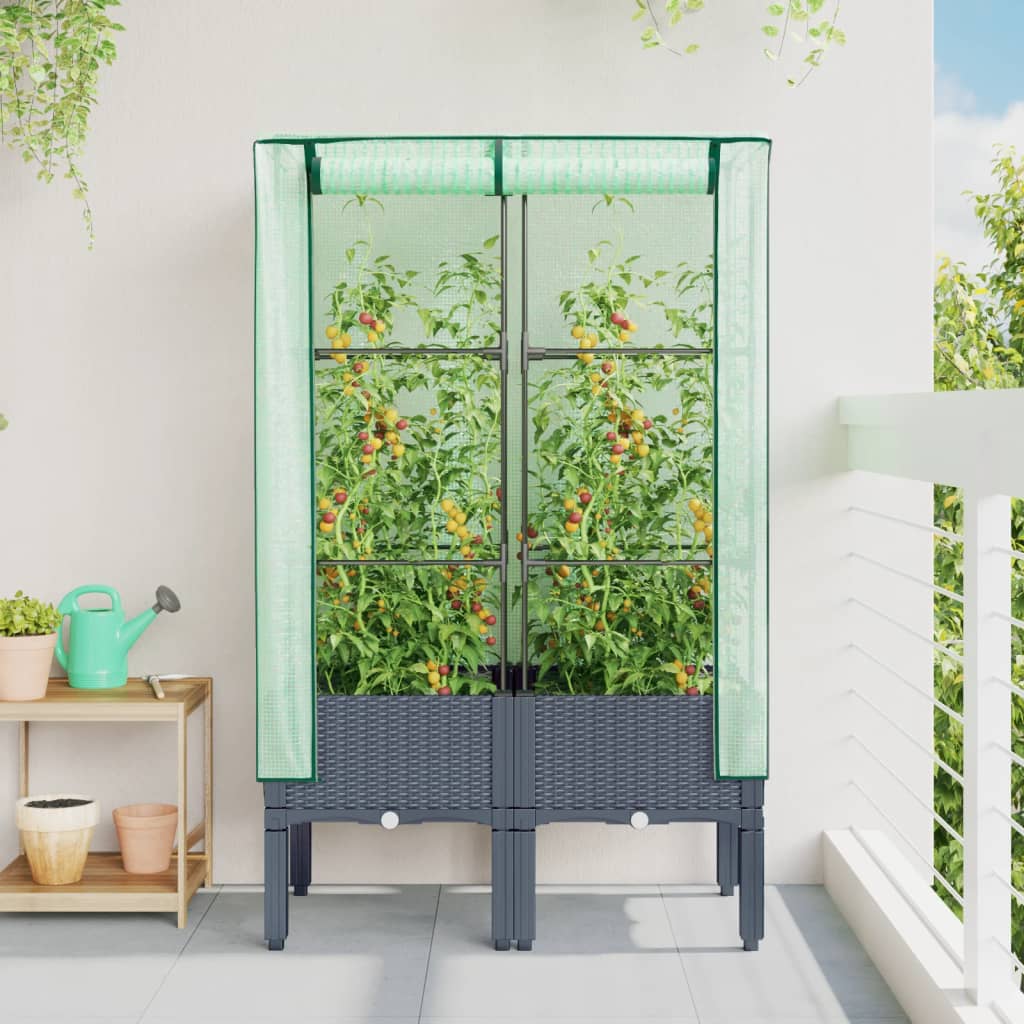 Vidaxl Planter zvednutý s kashoes 80x40x140 cm Rattanlook