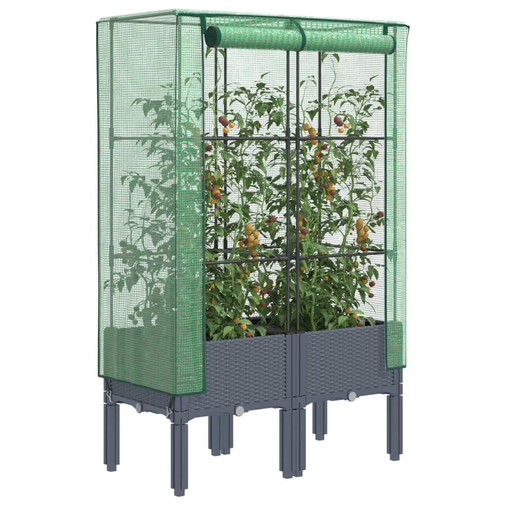 Vidaxl Planter zvednutý s kashoes 80x40x140 cm Rattanlook