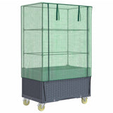 Spanter Vidaxl zvednutý s krytem a koly 80x50x182 cm Rattanlook