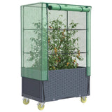 Spanter Vidaxl zvednutý s krytem a koly 80x50x182 cm Rattanlook