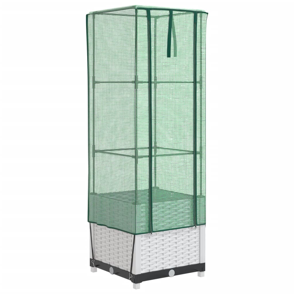 Vidaxl Planter élevé avec Kashoes 40x40x139 cm Rattanlook