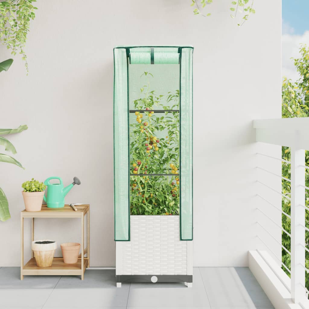 Vidaxl Planter élevé avec Kashoes 40x40x139 cm Rattanlook