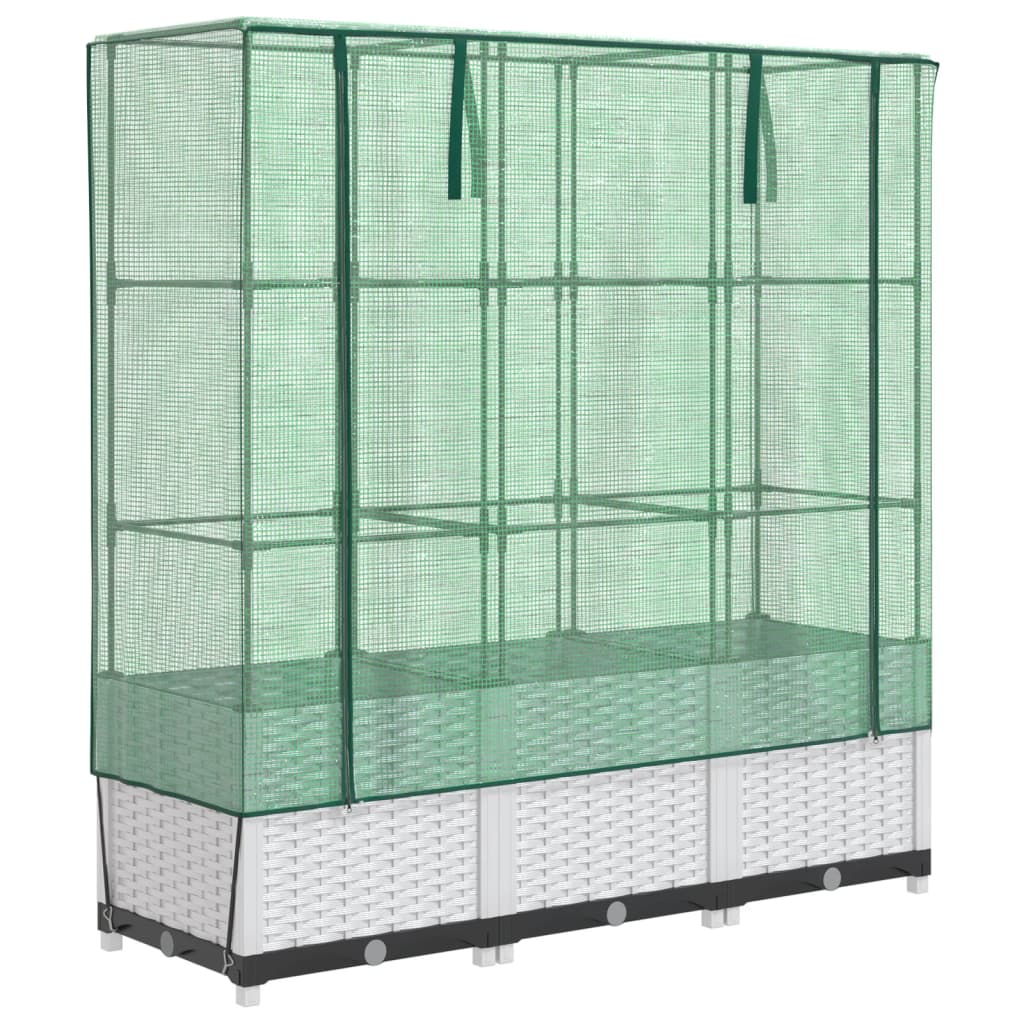 Vidaxl Planter élevé avec Kashoes 120x40x138 cm Rattanlook