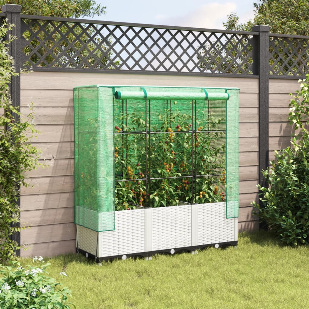 Vidaxl Planter élevé avec Kashoes 120x40x138 cm Rattanlook