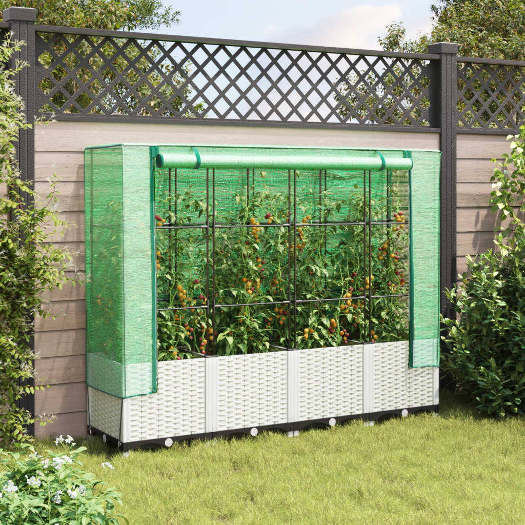 Vidaxl Planter élevé avec Kashoes 160x40x138 cm Rattanlook