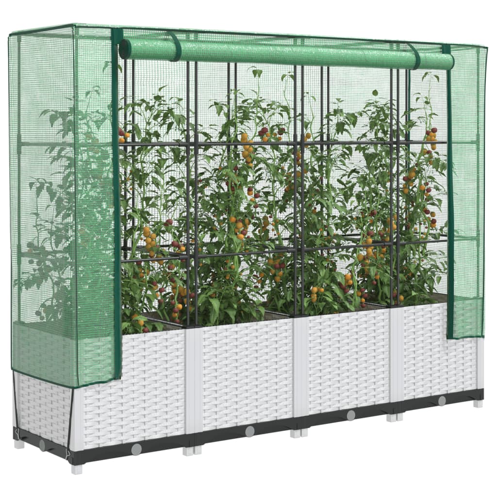 Vidaxl Planter élevé avec Kashoes 160x40x138 cm Rattanlook