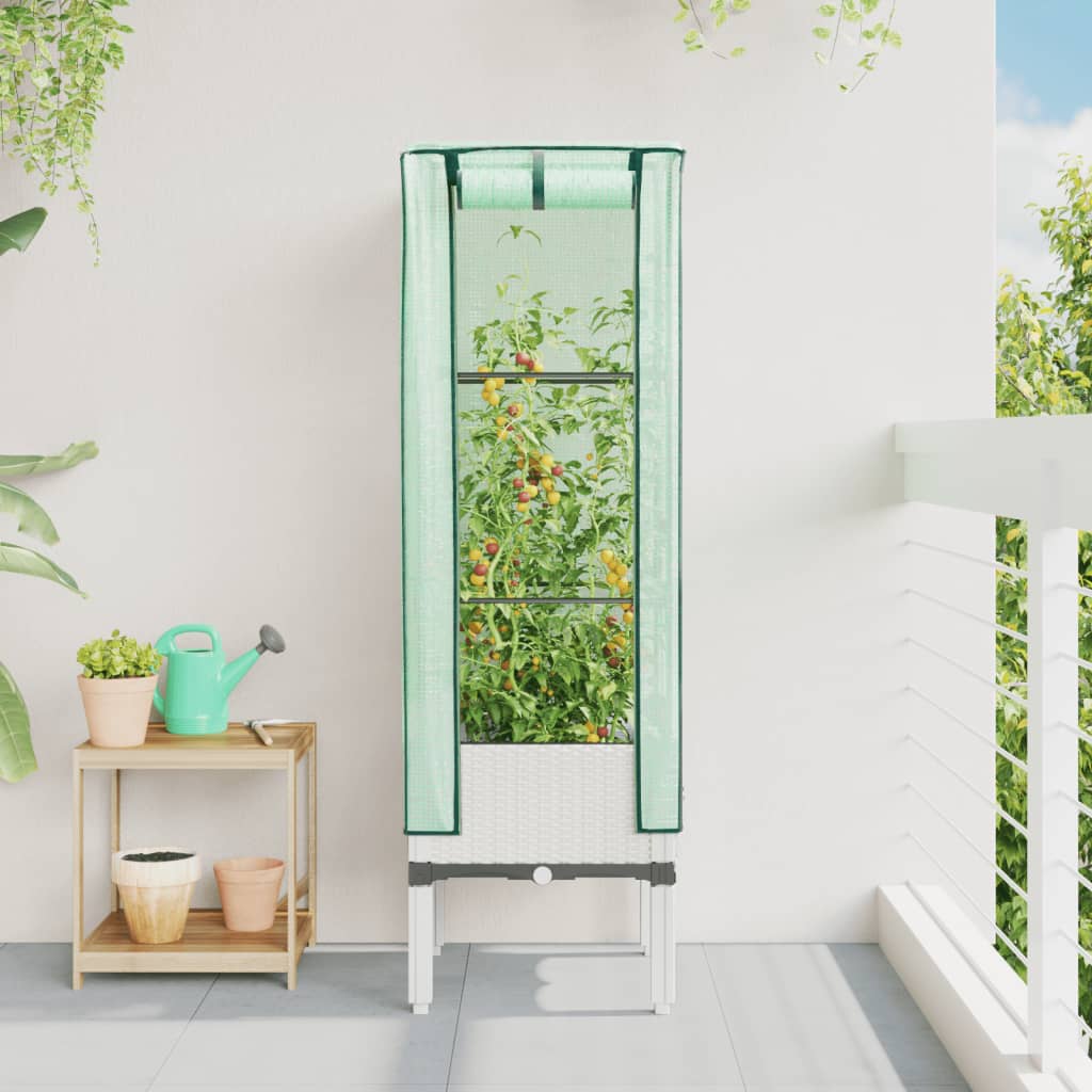 Vidaxl Planter zvednutý s kashoes 40x40x140 cm Rattanlook