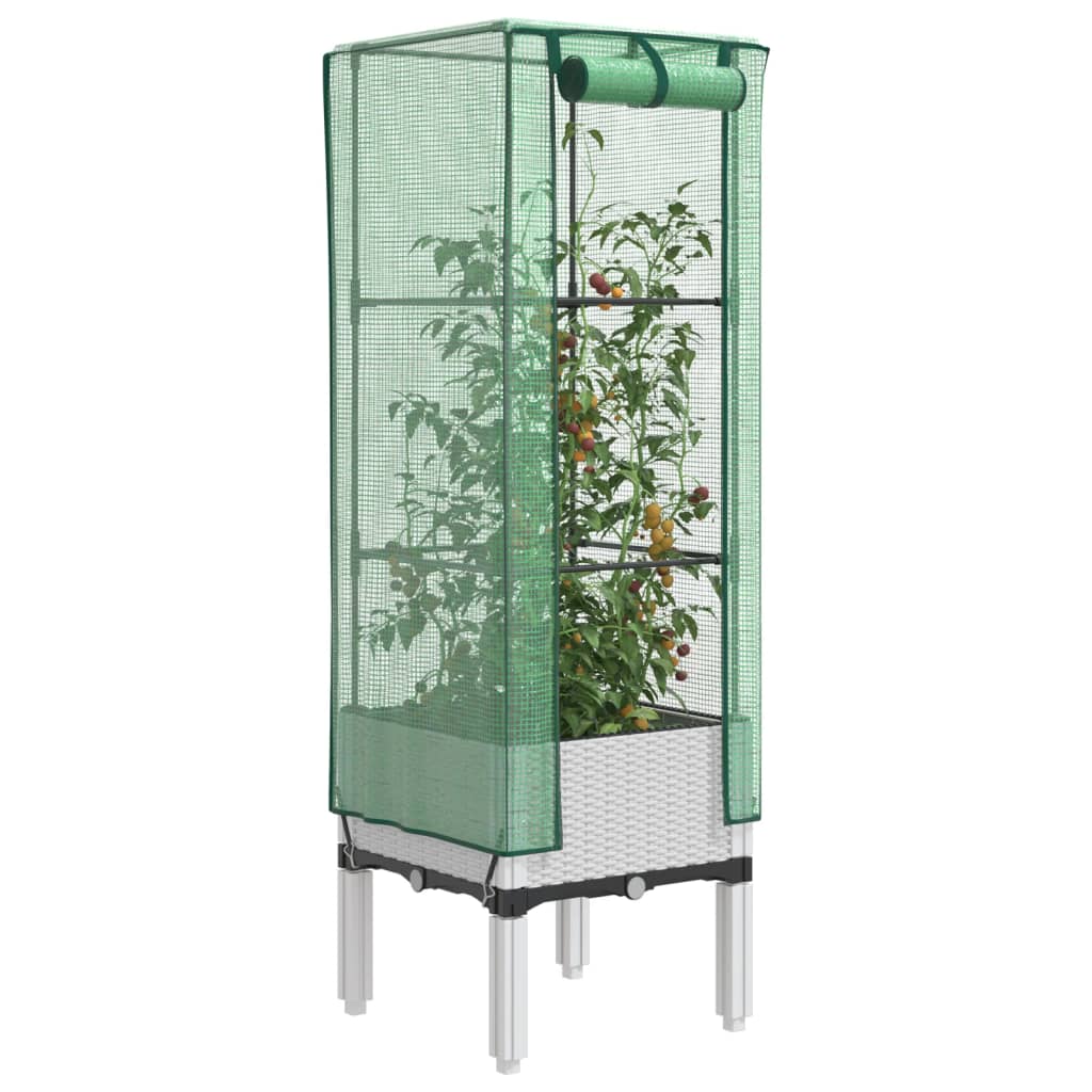 Vidaxl Planter zvednutý s kashoes 40x40x140 cm Rattanlook