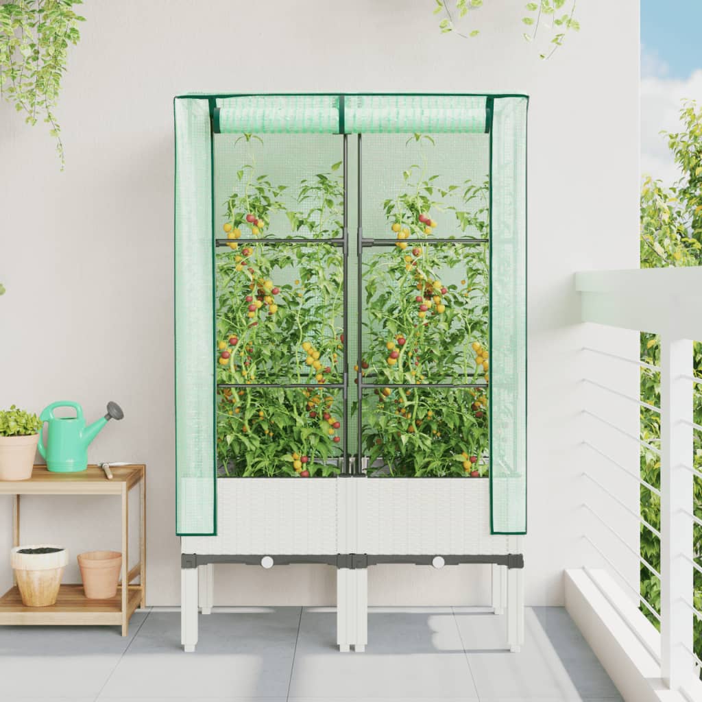 Vidaxl Planter élevé avec Kashoes 80x40x140 cm Rattanlook