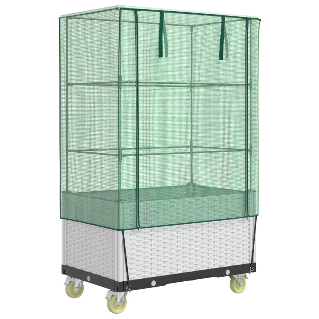 Spanter Vidaxl zvednutý s krytem a koly 80x50x182 cm Rattanlook