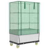 Spanter Vidaxl zvednutý s krytem a koly 80x50x182 cm Rattanlook