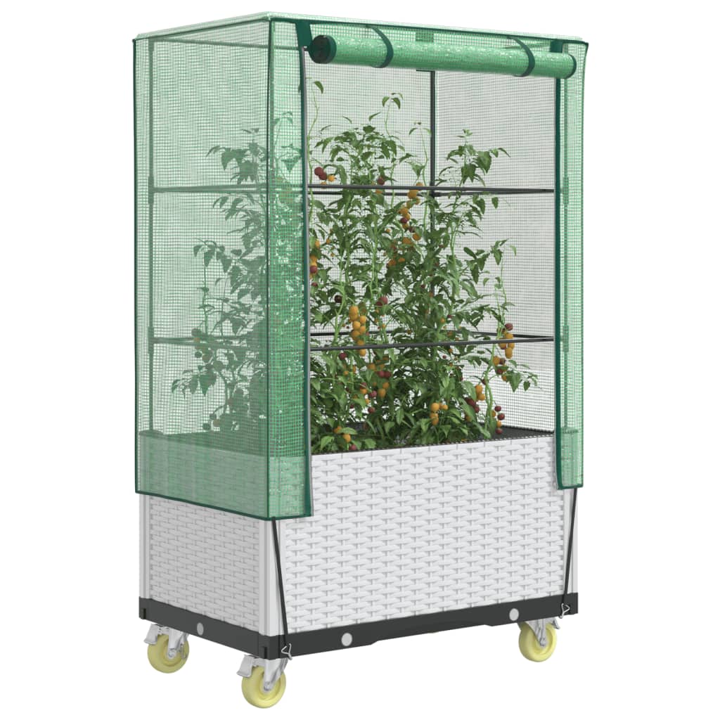 Spanter Vidaxl zvednutý s krytem a koly 80x50x182 cm Rattanlook
