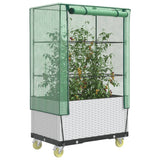 Spanter Vidaxl zvednutý s krytem a koly 80x50x182 cm Rattanlook