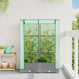 Vidaxl Planter élevé avec Kashoes 80x40x123 cm Rattanlook