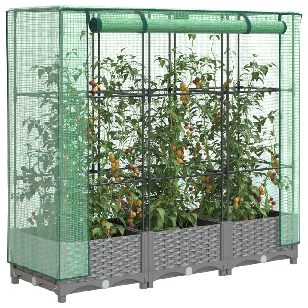 Vidaxl Planter zvednutý s kashoes 120x40x123 cm Rattanlook