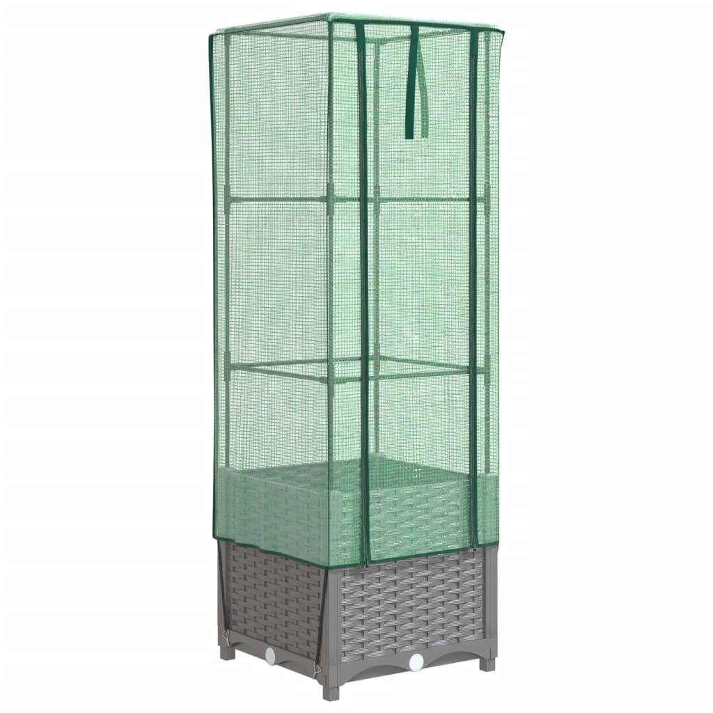 Vidaxl Planter zvednutý s kashoes 40x40x139 cm Rattanlook