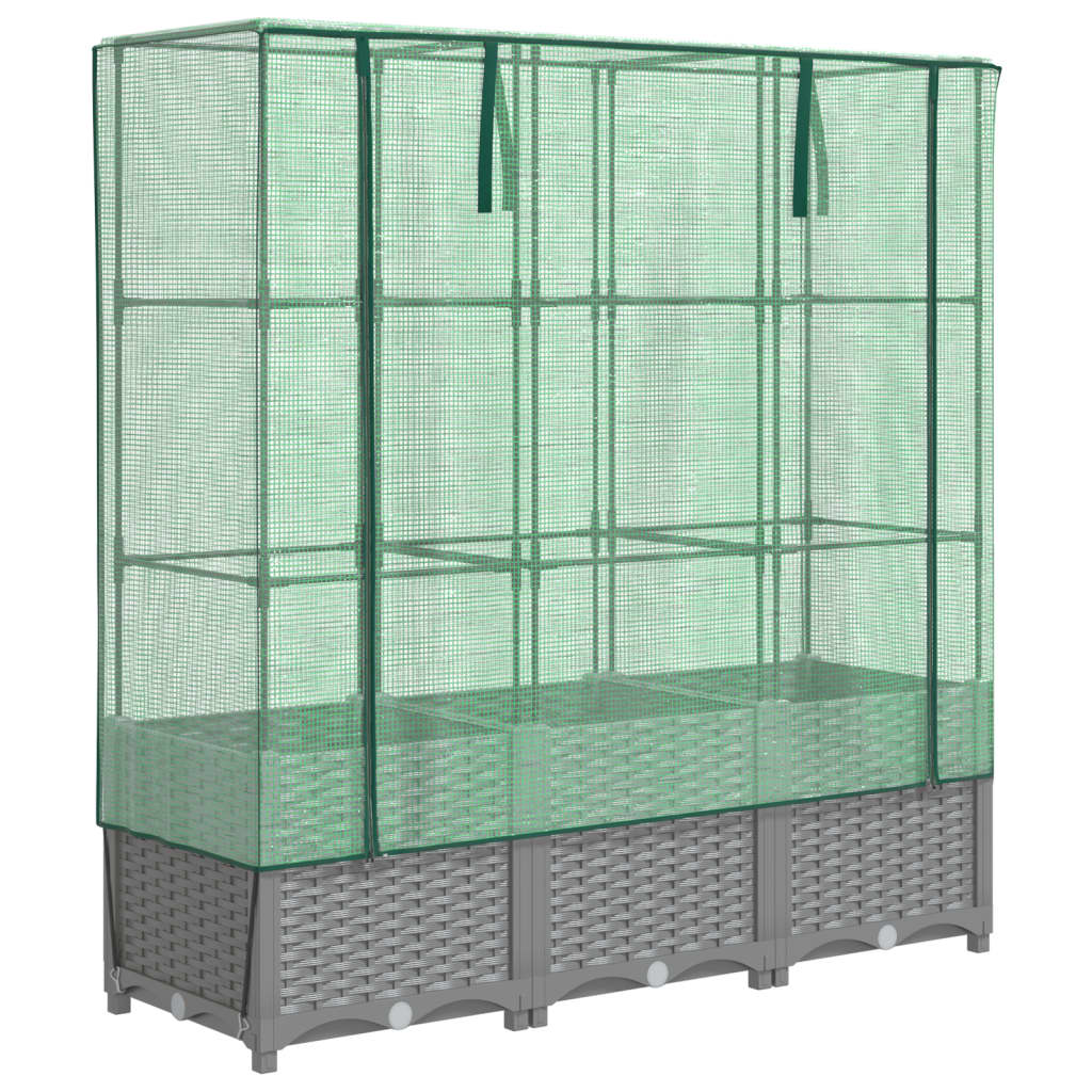 Vidaxl Planter élevé avec Kashoes 120x40x138 cm Rattanlook