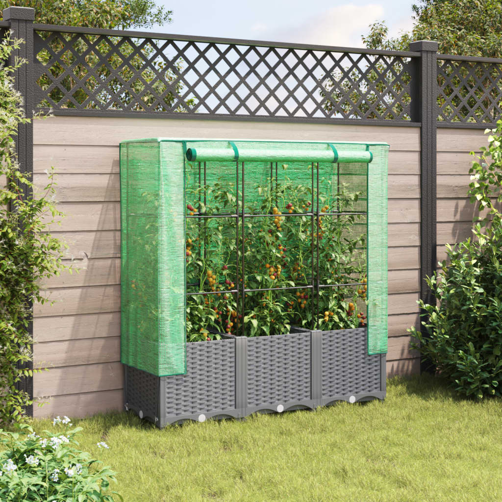 Vidaxl Planter élevé avec Kashoes 120x40x138 cm Rattanlook