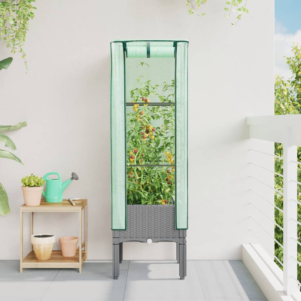 Vidaxl Planter zvednutý s kashoes 40x40x140 cm Rattanlook