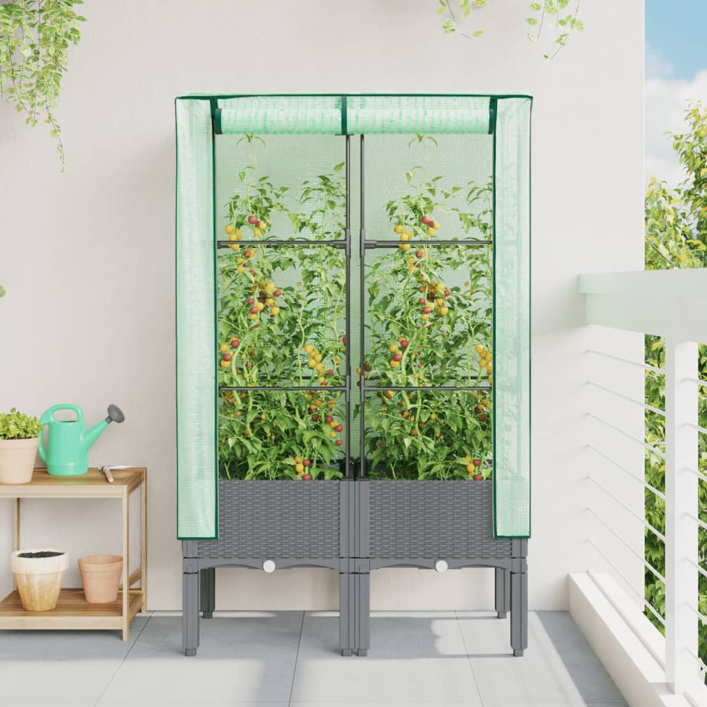 Vidaxl Planter zvednutý s kashoes 80x40x140 cm Rattanlook