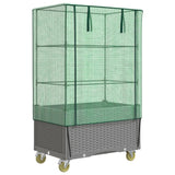 Vidaxl -Pflanzer mit Deckung und Rädern 80x50x182 cm Rattanlook angehoben