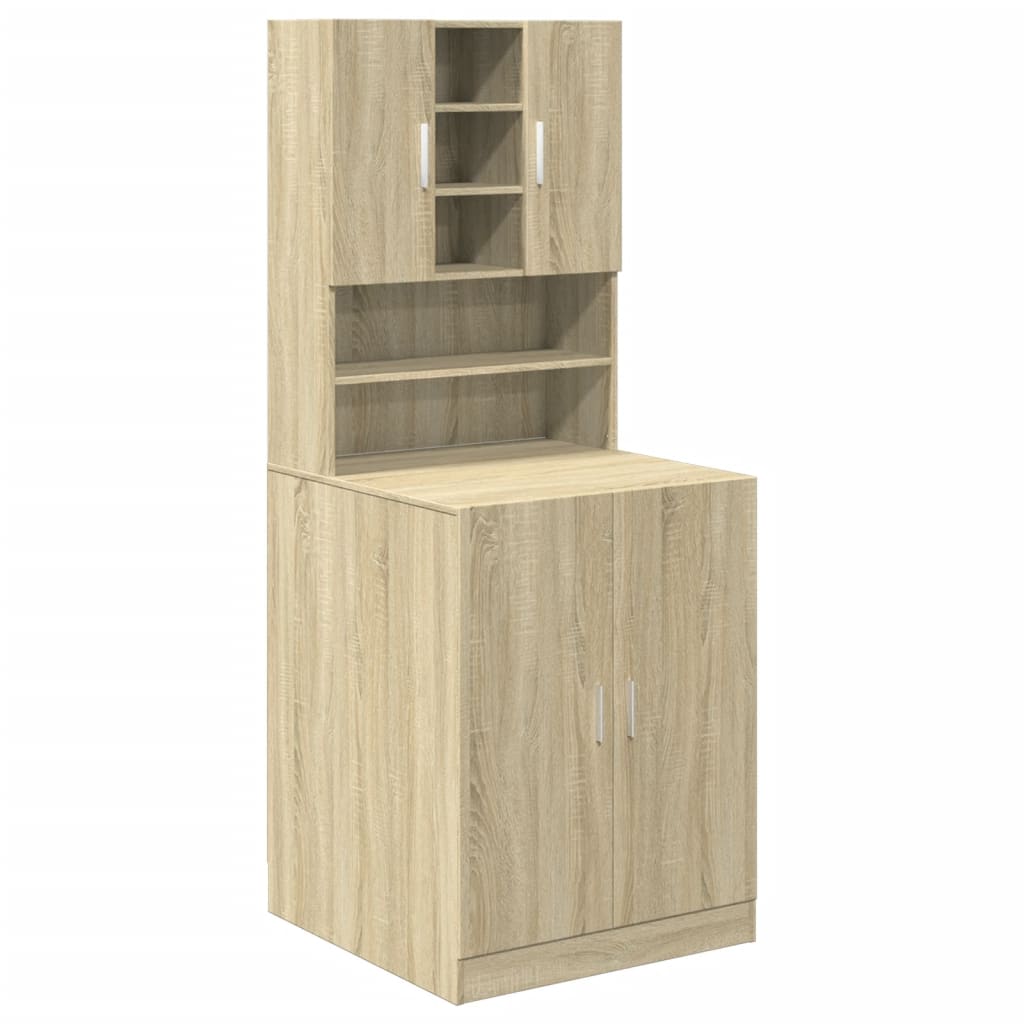 Skříňky na pračky Vidaxl 2 STCASED WOOD SONOMA OAK BARORED