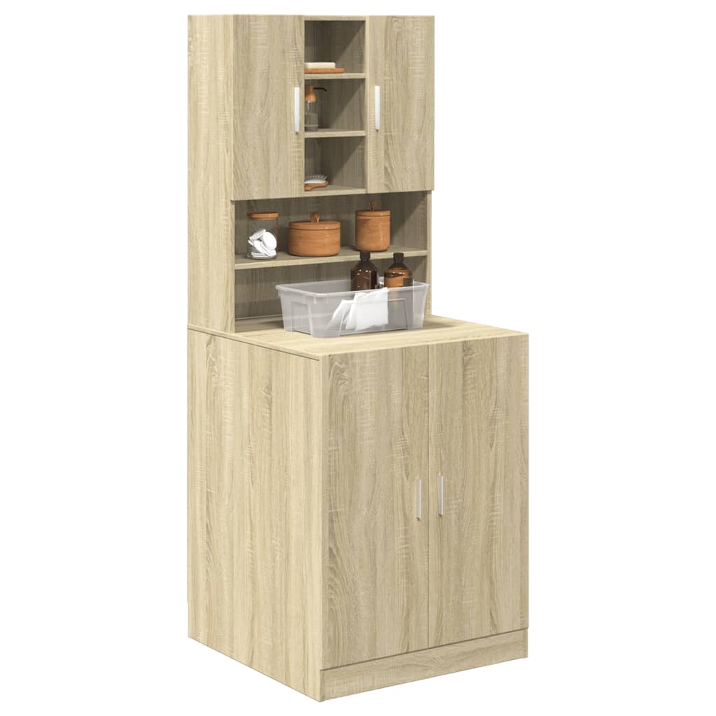 Skříňky na pračky Vidaxl 2 STCASED WOOD SONOMA OAK BARORED