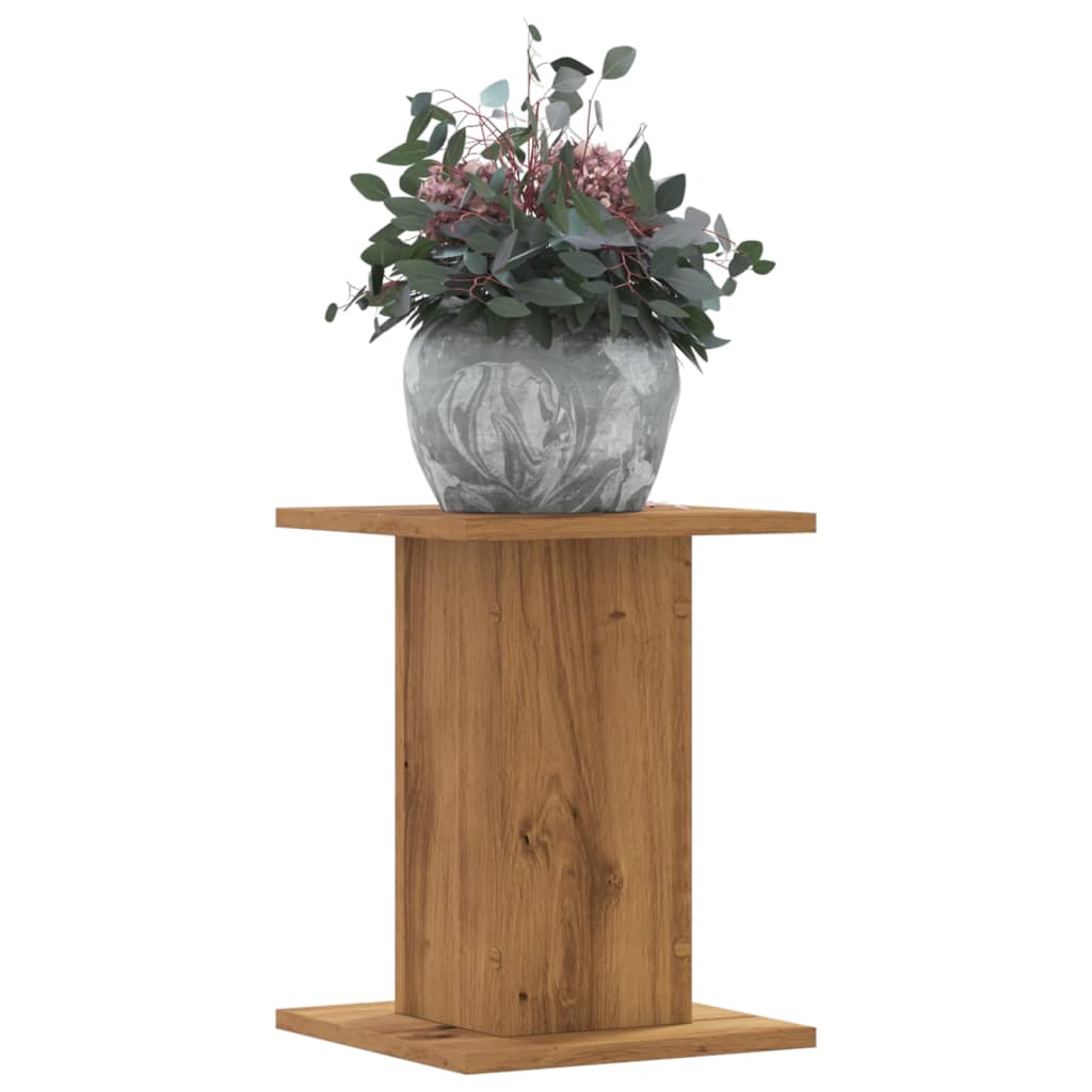 Vidaxl plantenstandaards 2 st 30x30x40 cm hout artisanaal eiken