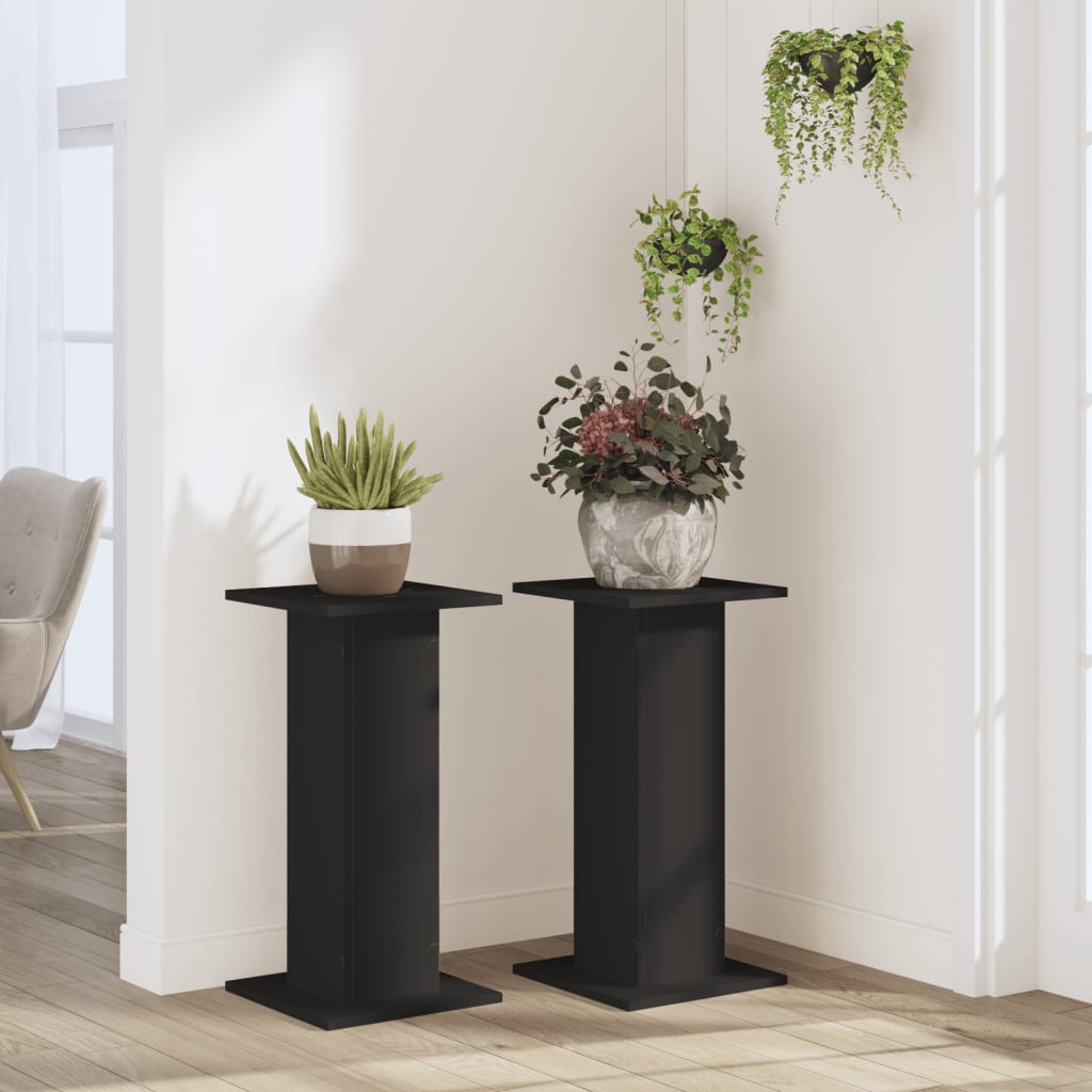 VidaXL Plant Standards 2 st 30x30x60 cm Processed Wood Black