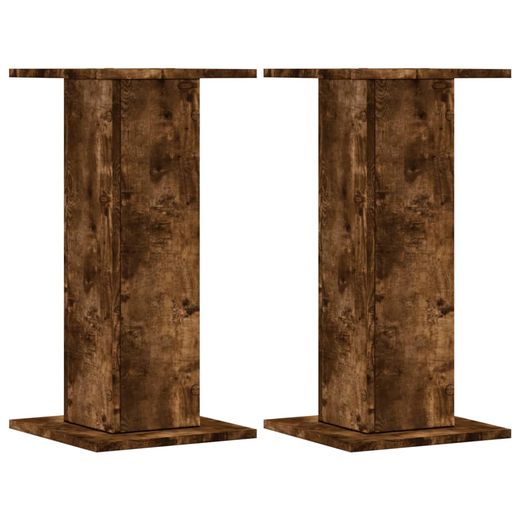 VidaXL Plant Standards 2 pcs 30x30x60 cm Properted Wood Smoked Oak
