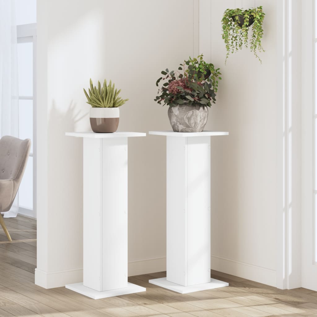 Standardy rostlin Vidaxl 2 ST 30x30X80 cm Zpracované dřevo bílé