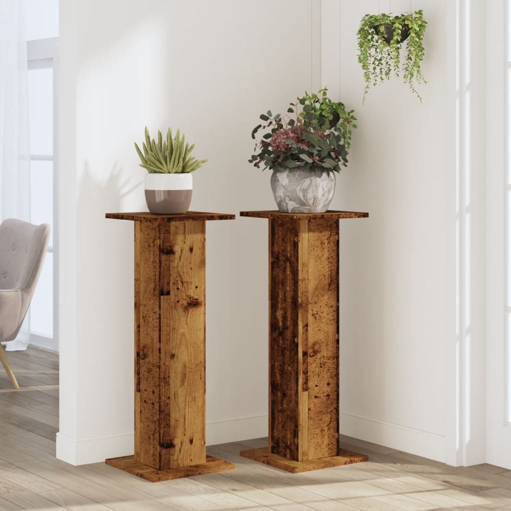 Standardy rostlin Vidaxl 2 ks 30x30x80 cm Zpracované dřevo Old Wood -
