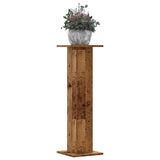 Vidaxl plantenstandaards 2 st 30x30x95 cm bewerkt hout oud houtkleurig