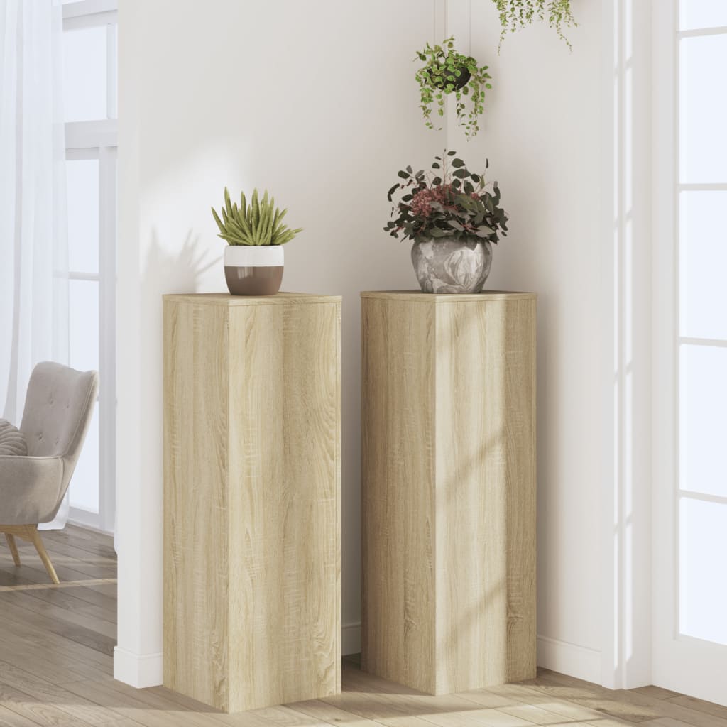 Standardy rostlin Vidaxl 2 ks 33x33x100 cm Zpracované dřevo Sonoma Oak