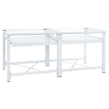 VidaXL Double washing machine base with extendable shelves white