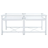 VidaXL Double washing machine base with extendable shelves white
