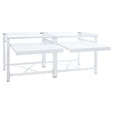 VidaXL Double washing machine base with extendable shelves white