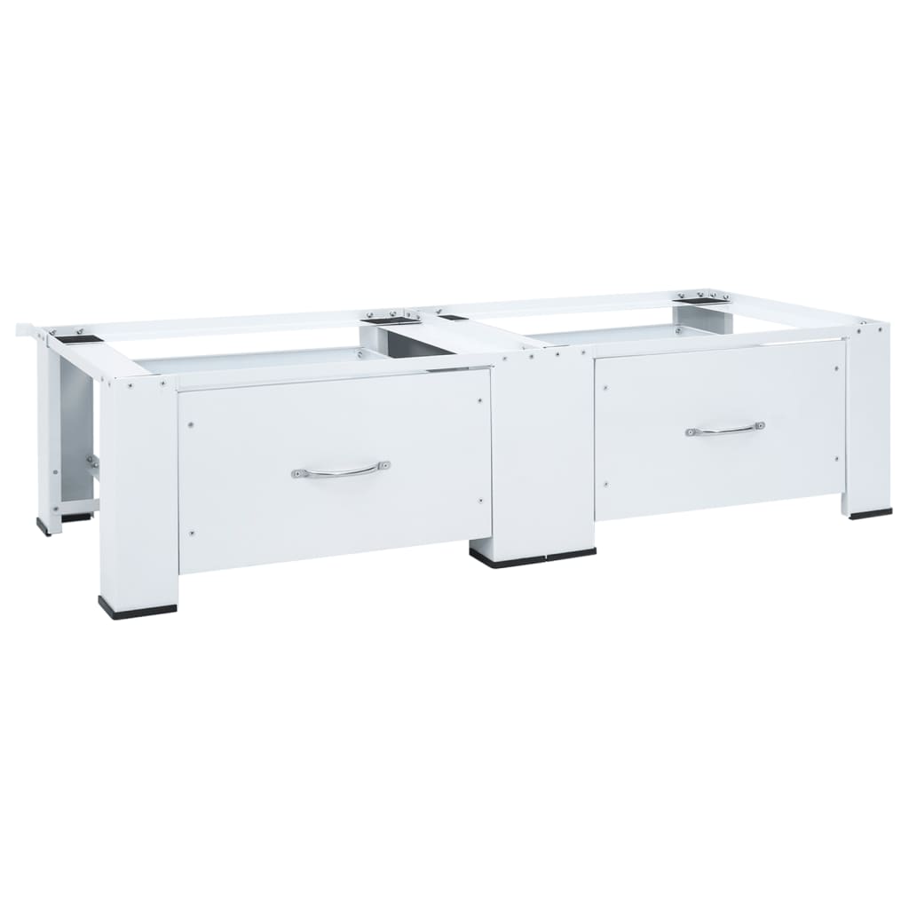 Vidaxl Double washing machine base with drawers white