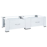 Vidaxl Double washing machine base with drawers white