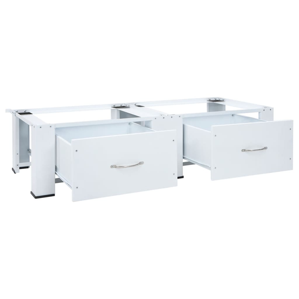 Vidaxl Double washing machine base with drawers white