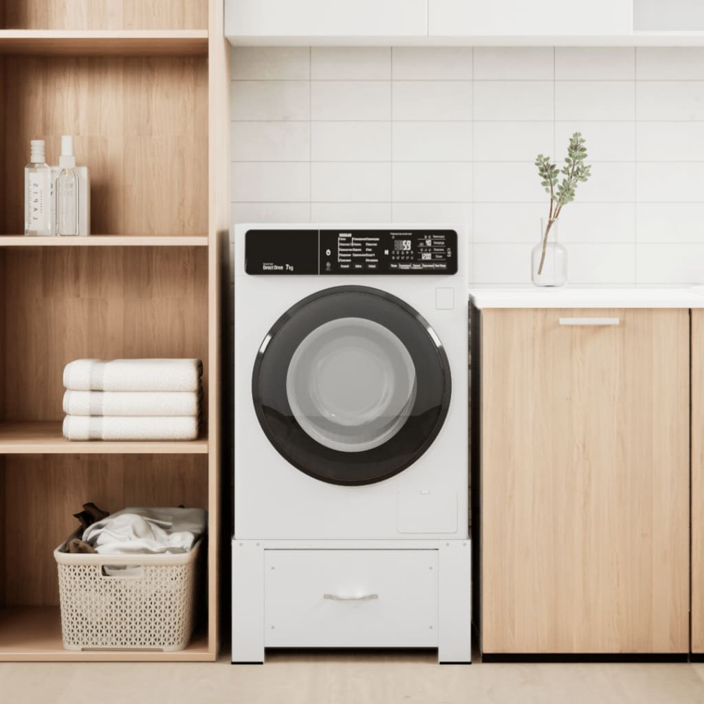 Vidaxl Washing Machineverhoger con cassetto bianco