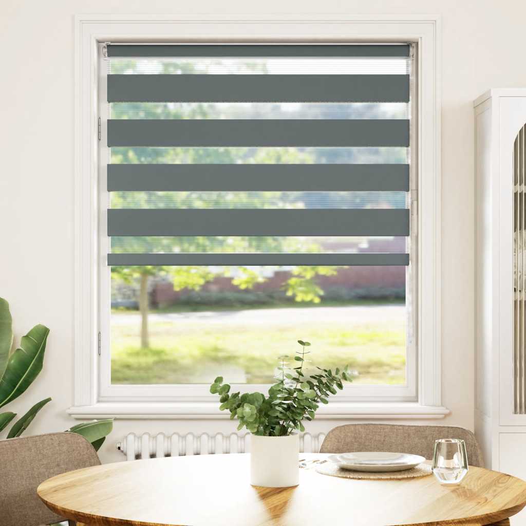 Vidaxl Zebra roller blind 95x100 cm Fabric width 90.9 cm dark gray