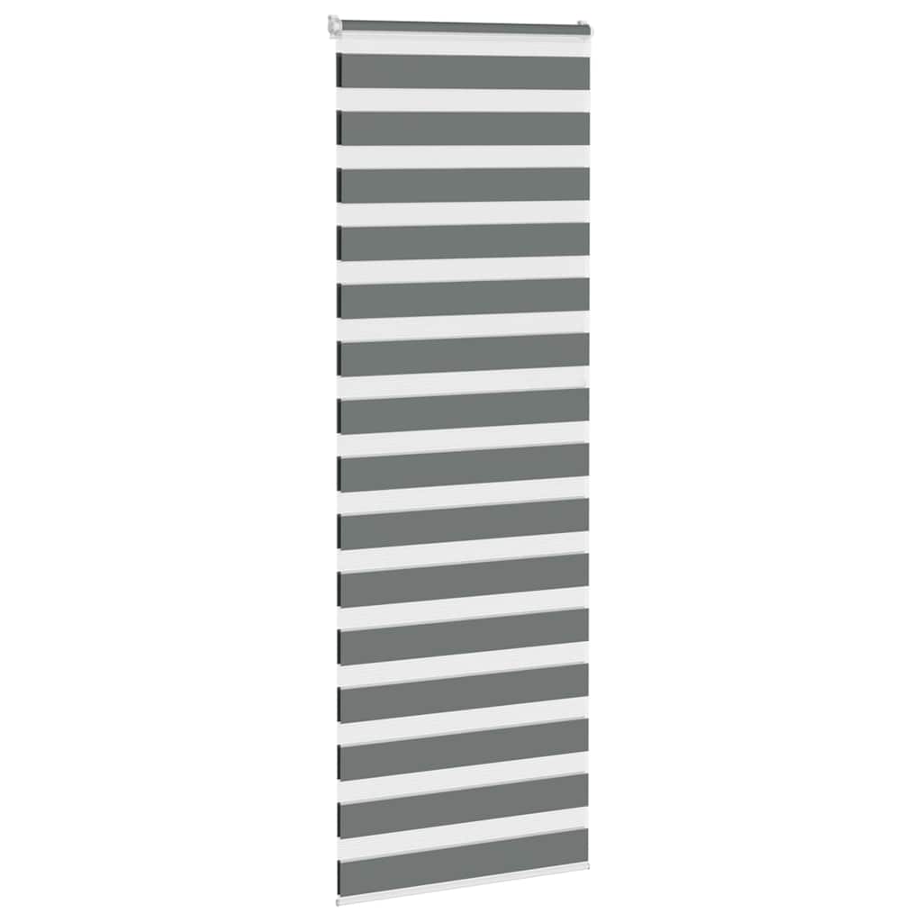 Vidaxl Zebra Roller Blind 75x200 cm Širina tkanine 70,9 cm temno siva