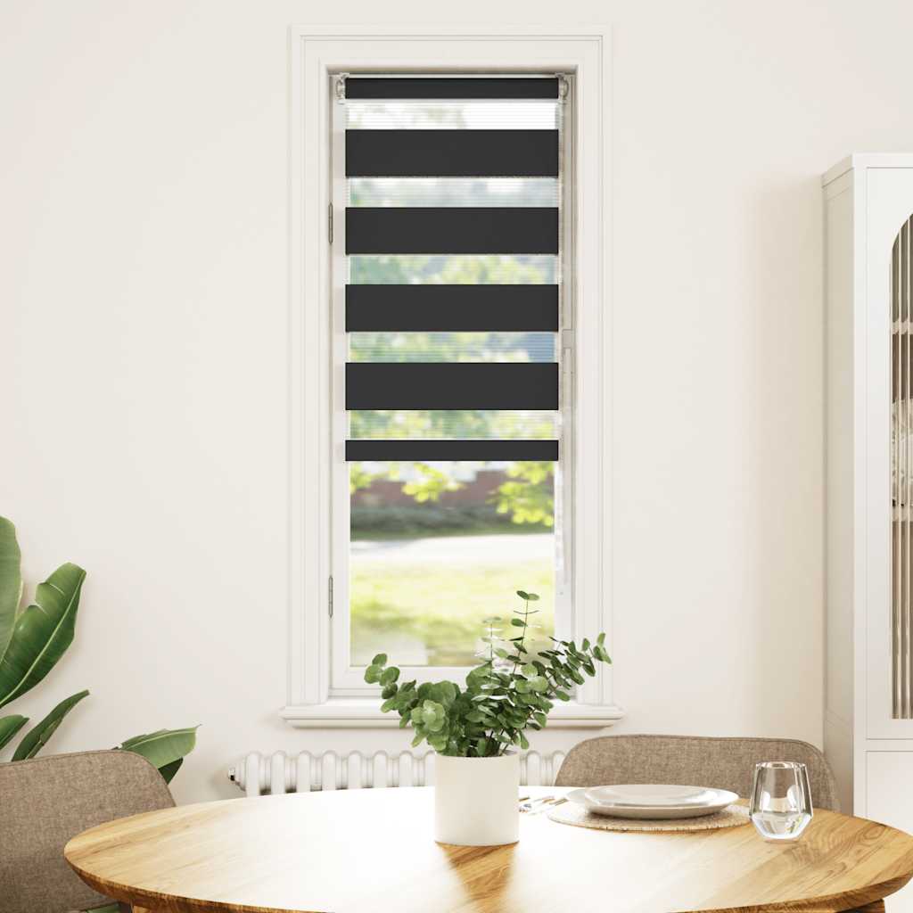 Vidaxl Zebra roller blind 50x150 cm dust width 45.9 cm black