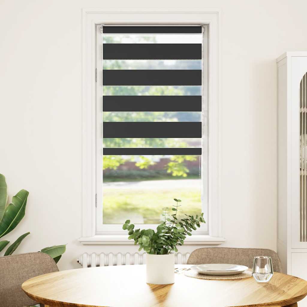 Vidaxl Zebra Roller Blind 55x150 cm Šířka prachu 50,9 cm černá