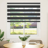 Vidaxl zebra rullo cieco 105x150 cm Larghezza tessuto 100,9 cm nero