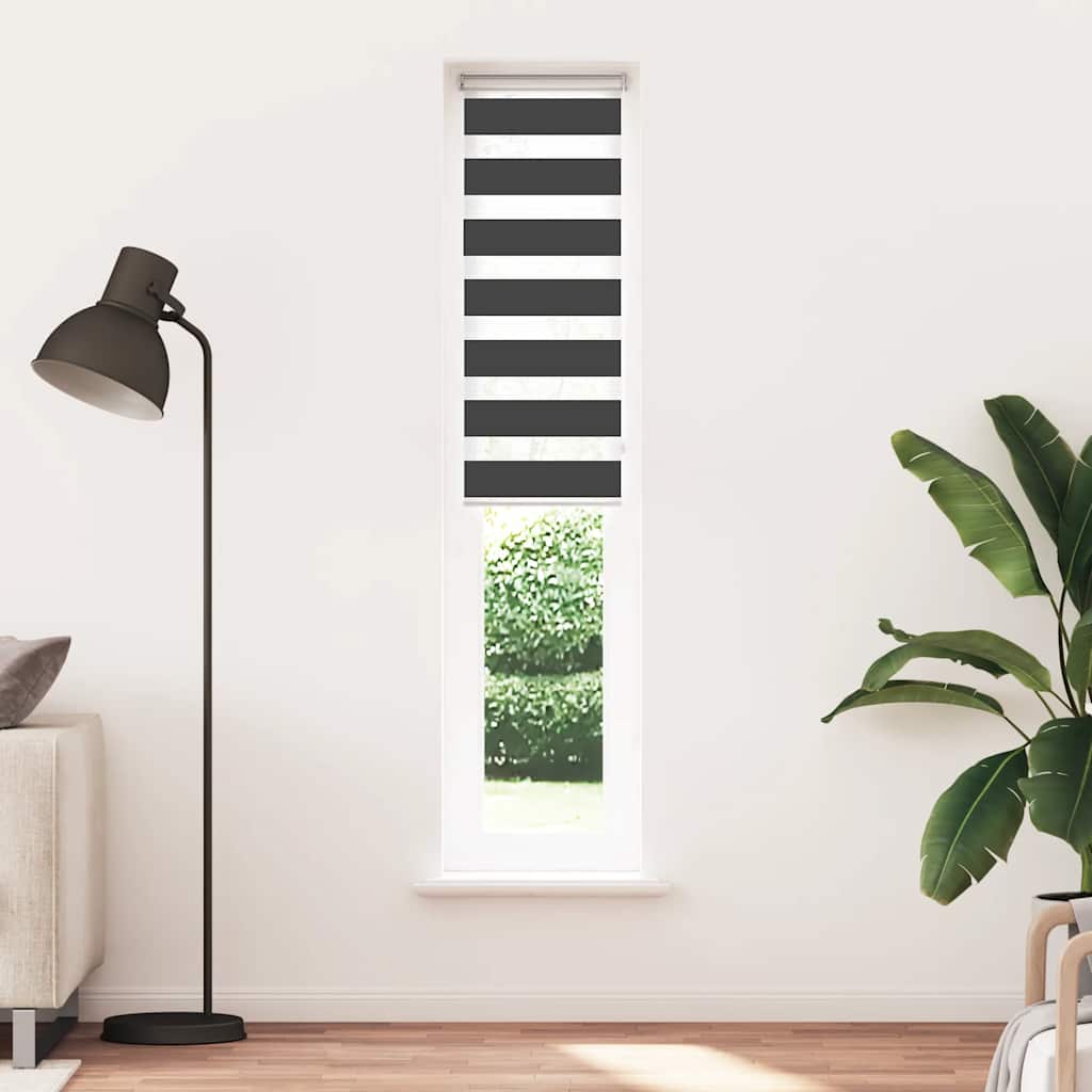 Vidaxl zebra roller slepý 50x200 cm šířka tkaniny 45,9 cm černá
