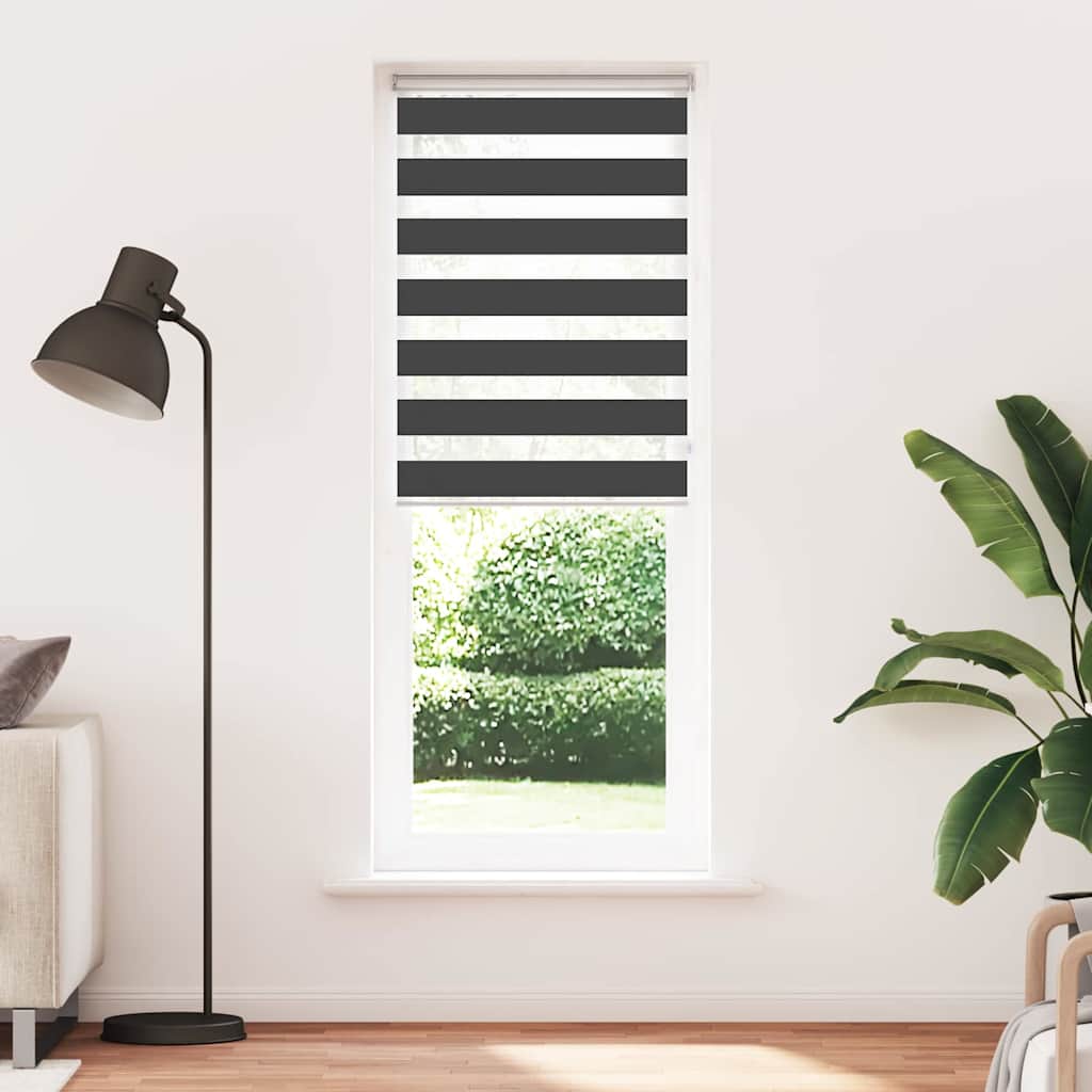 Vidaxl Zebra roller blind 80x200 cm dust width 75.9 cm black