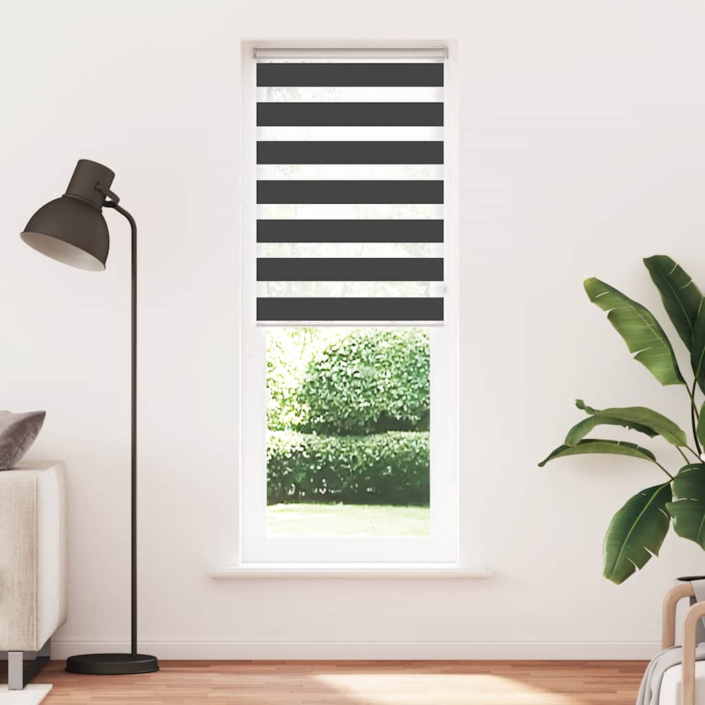 Vidaxl zebra roller slepý 80x230 cm šířka tkaniny 75,9 cm černá