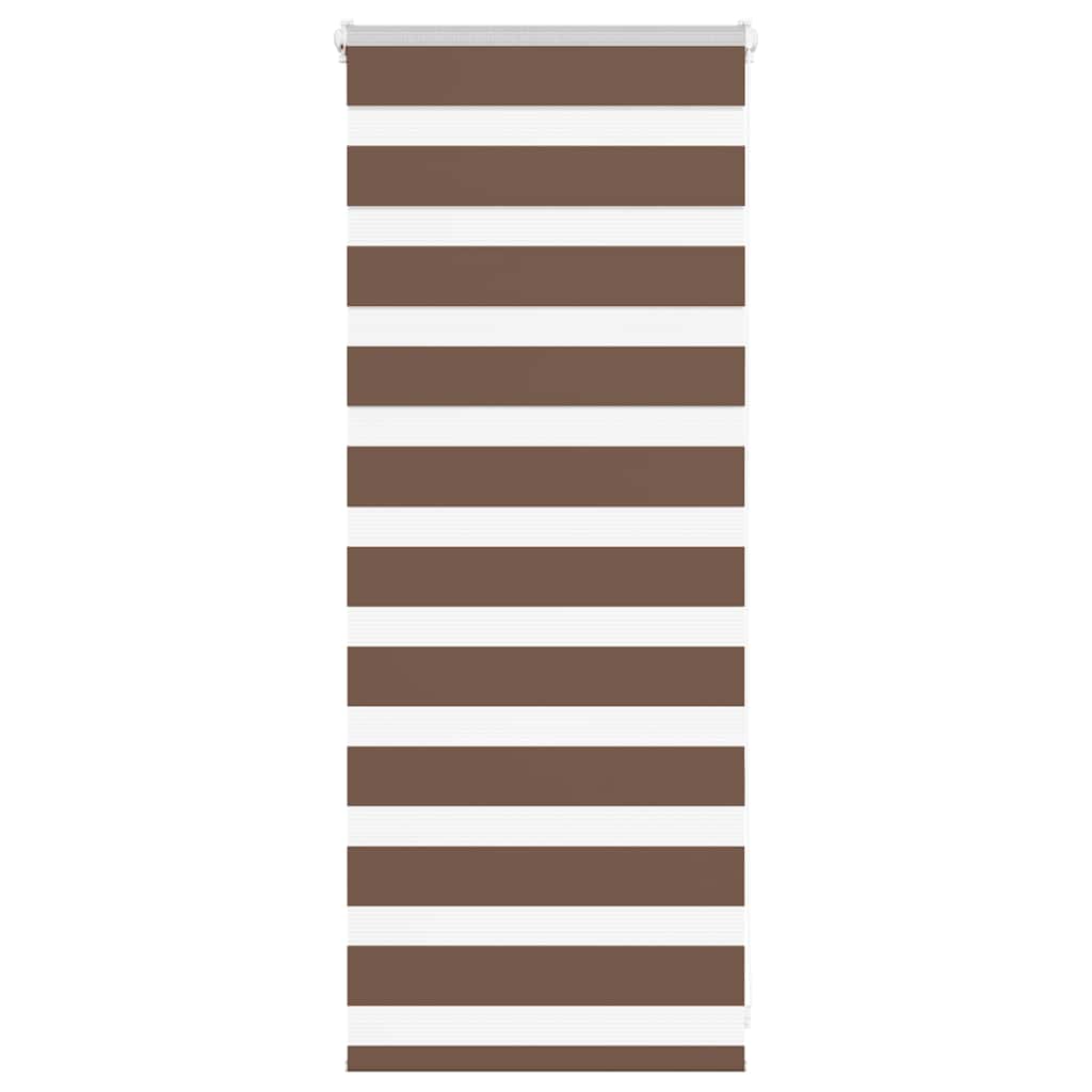Vidaxl zebra rullo cieco 55x100 cm Larghezza tessuto 50,9 cm in poliestere marrone